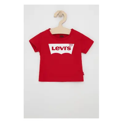 Dětské tričko Levi's červená barva, s potiskem