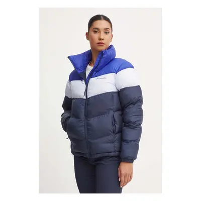 Bunda Columbia Puffect Colorblock dámská, tmavomodrá barva, zimní, 2088481