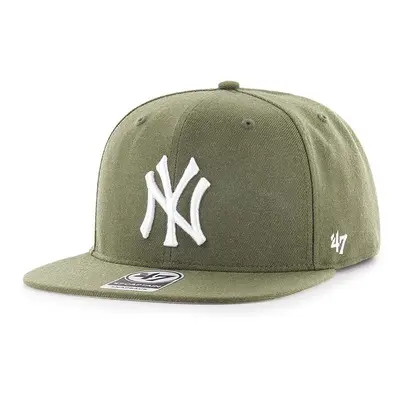 Vlněná kšiltovka 47 brand MLB New York Yankees zelená barva, s aplikací, B-NSHOT17WBP-SWA