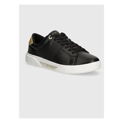 Kožené sneakers boty Tommy Hilfiger CHIC PANEL COURT SNEAKER černá barva, FW0FW07998