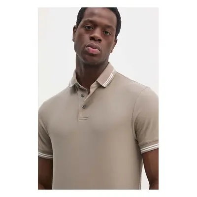 Bavlněné polo tričko Emporio Armani béžová barva, 6D1F95 1JCYZ