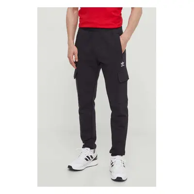 Tepláky adidas Originals Trefoil Essentials Cargo Pants černá barva, s aplikací, IP2755