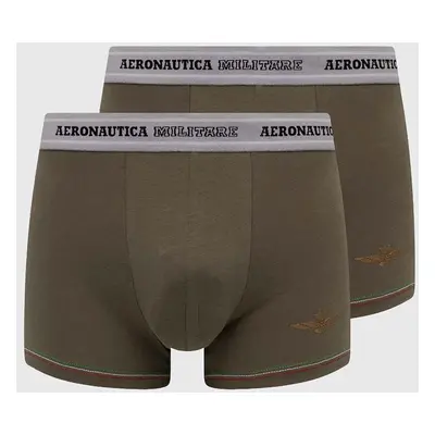 Boxerky Aeronautica Militare 2-pack pánské, zelená barva, AM1UBX004