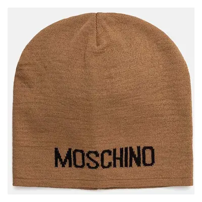 Čepice z vlněné směsi Moschino hnědá barva, z tenké pleteniny, M3132 65294