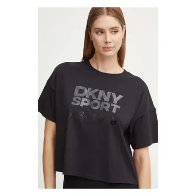 Bavlněné tričko Dkny černá barva, DP4T9972