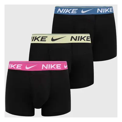 Boxerky Nike 3-pack pánské, černá barva