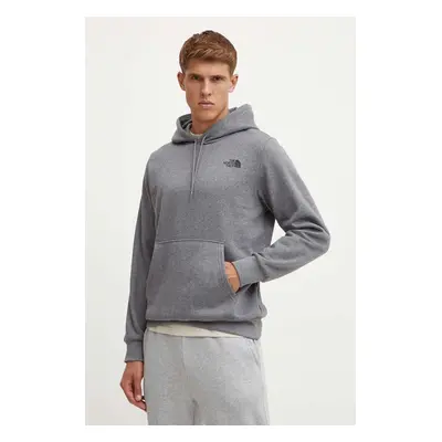 Mikina The North Face Simple Dome Hoodie pánská, šedá barva, s kapucí, s potiskem, NF0A89FCDYY1