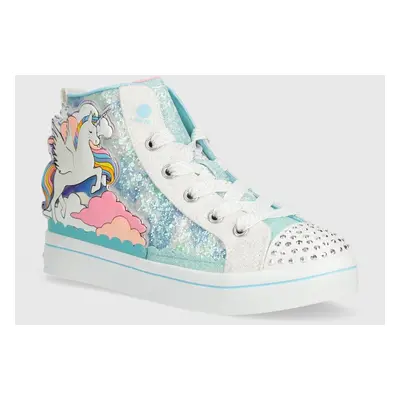 Dětské tenisky Skechers TWI-LITES 2.0 ENCHANTED UNICORN tyrkysová barva