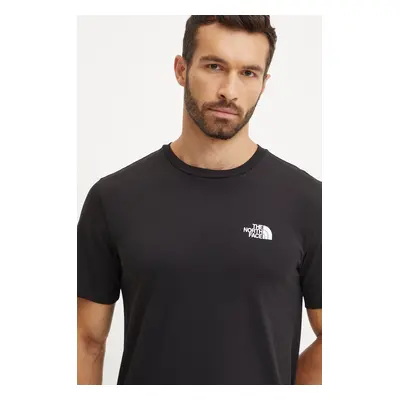 Tričko The North Face M S/S Simple Dome Tee černá barva, s potiskem, NF0A87NGJK31