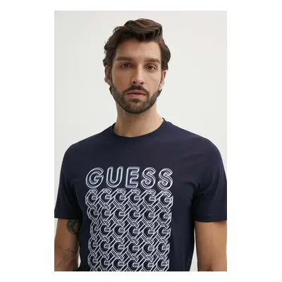 Tričko Guess tmavomodrá barva, s potiskem, M4YI29 J1314