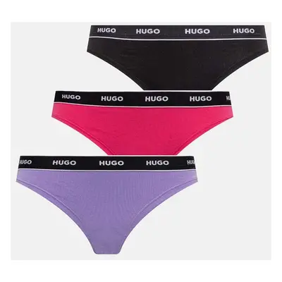 Tanga HUGO 3-pack černá barva, 50480150