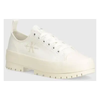 Tenisky Calvin Klein Jeans LUGGED HYBRID LACEUP ML MTR dámské, bílá barva, YW0YW01505