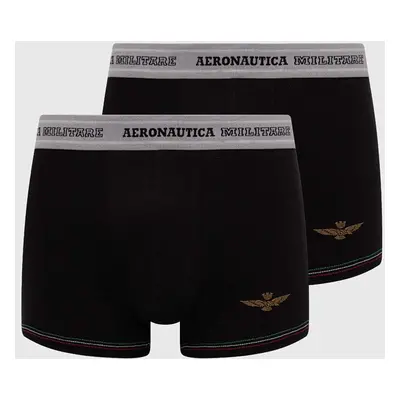 Boxerky Aeronautica Militare 2-pack pánské, černá barva, AM1UBX004