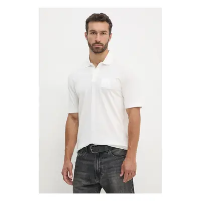 Polo tričko Armani Exchange bílá barva, s aplikací, 6DZFJA ZJXHZ