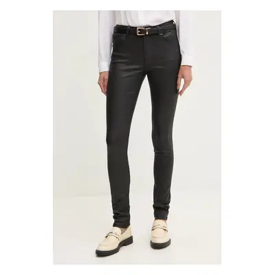 Džíny Pepe Jeans SKINNY JEANS MW dámské, černá barva, PL204728XM5