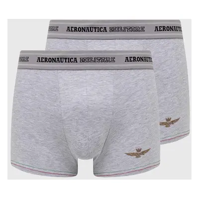 Boxerky Aeronautica Militare 2-pack pánské, šedá barva, AM1UBX004