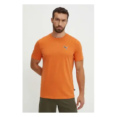 Bavlněné tričko Puma BETTER ESSENTIALS oranžová barva, 675977