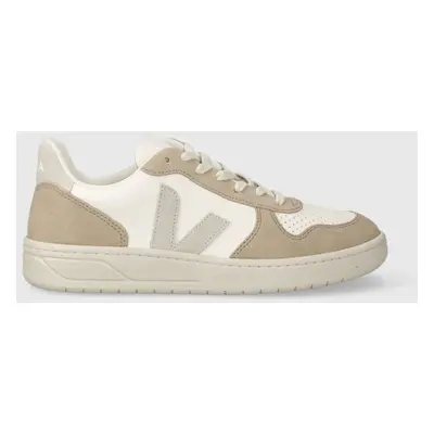 Kožené sneakers boty Veja V-10 béžová barva, VX0503298