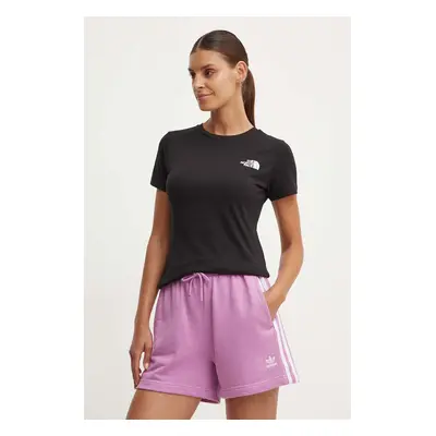 Bavlněné tričko The North Face W S/S Redbox Slim Tee černá barva, NF0A87NMJK31