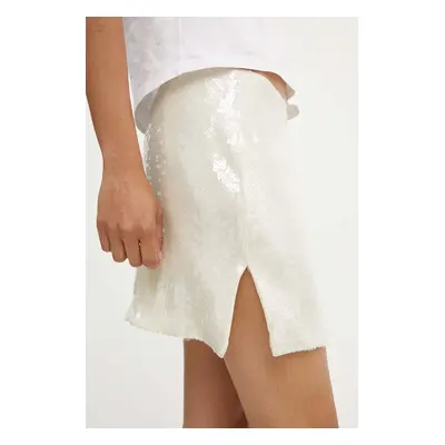 Sukně Rotate Sequins Mini Skirt béžová barva, mini, 112870857