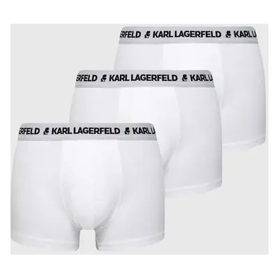 Boxerky Karl Lagerfeld 3-pack pánské, bílá barva