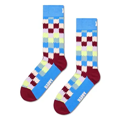 Ponožky Happy Socks Dizzy Check Sock modrá barva, P001558