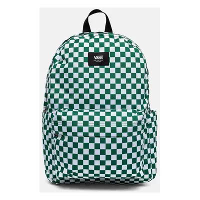 Dětský batoh Vans OLD SKOOL GROM CHECK BACKPACK zelená barva, velký, vzorovaný, VN000J3KJ5F1