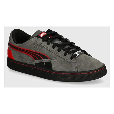 Semišové sneakers boty Puma F1 Suede T šedá barva, 308438