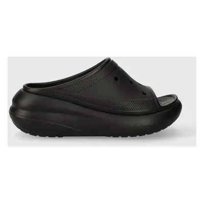 Pantofle Crocs Classic Crush Slide dámské, černá barva, na platformě, 207670