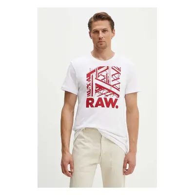 Bavlněné tričko G-Star Raw bílá barva, s potiskem, D24685-C506