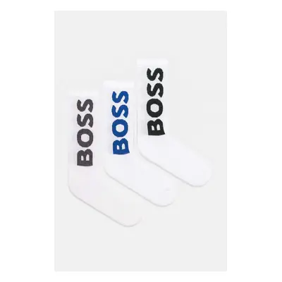 Ponožky BOSS 3-pack pánské, bílá barva, 50524259