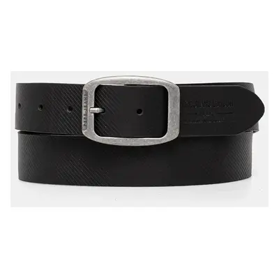 Kožený pásek Pepe Jeans WADE BELT pánský, černá barva, PM021025