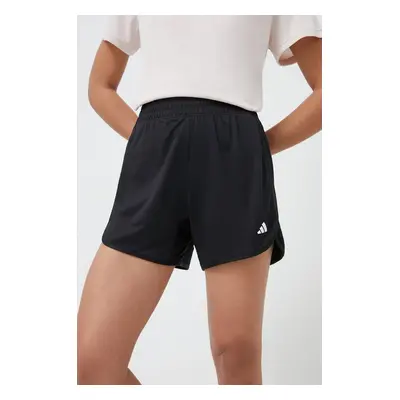 Tréninkové šortky adidas Performance Pacer černá barva, hladké, high waist, IQ2576