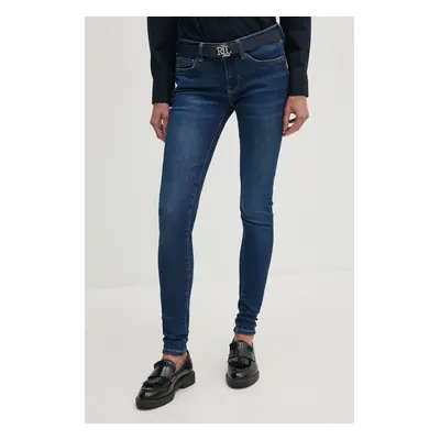 Džíny Pepe Jeans SKINNY JEANS LW dámské, tmavomodrá barva, PL204583DP6