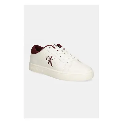 Kožené sneakers boty Calvin Klein Jeans CLASSIC CUPSOLE LOWLACEUP LTH WN bílá barva, YW0YW01444