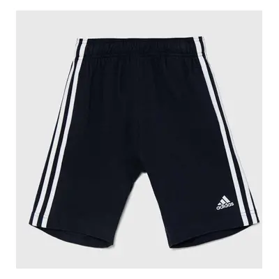 Dětské bavlněné šortky adidas U 3SN SHO tmavomodrá barva, s aplikací, HY4717