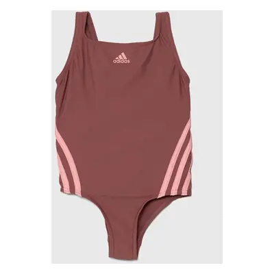 Jednodílné dětské plavky adidas Performance 3S SWIMSUIT růžová barva, IY5067