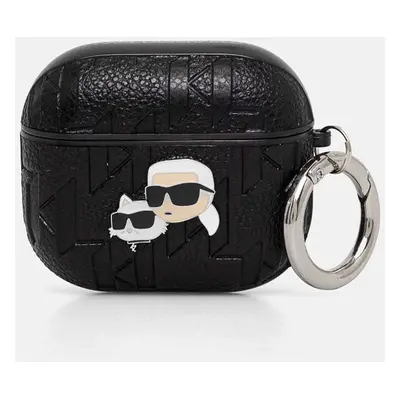 Obal na Karl Lagerfeld AirPods 3 černá barva, KLA3PGKCPK