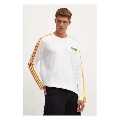 Bavlněné tričko s dlouhým rukávem adidas Originals 0 bílá barva, s potiskem, IW5808