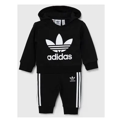 Dětská tepláková souprava adidas Originals HOODIE SET černá barva, IX5165