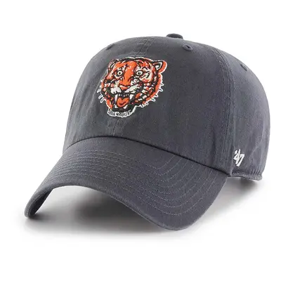 Bavlněná baseballová čepice 47 brand MLB Detroit Tigers tmavomodrá barva, s aplikací, BCPTN-RGW0