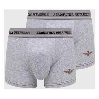 Boxerky Aeronautica Militare 2-pack pánské, šedá barva, AM1UBX003