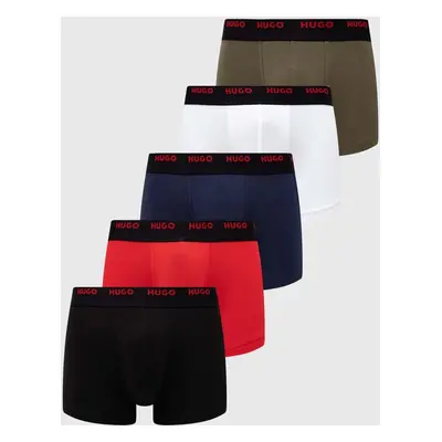 Boxerky HUGO 5-pack pánské, černá barva, 50479944