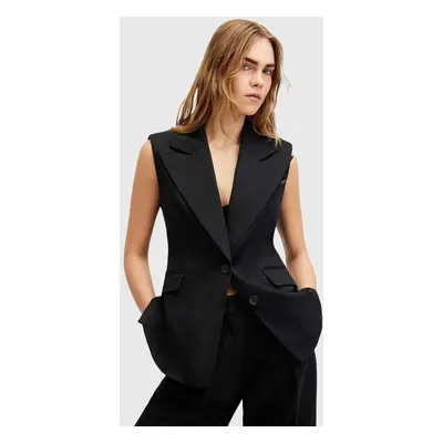 Bavlněná vesta AllSaints HALLY BLAZER černá barva, W009QA