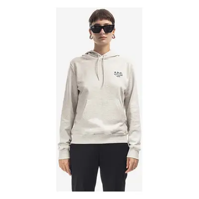 Bavlněná mikina A.P.C. Hoodie Manuela dámská, béžová barva, s kapucí, aplikací, COEZD-F27760 BRI