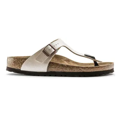 Kožené žabky Birkenstock Gizeh dámské, béžová barva, na plochém podpatku, 943873