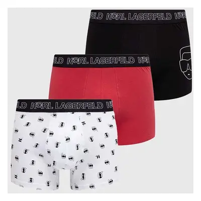 Boxerky Karl Lagerfeld 3-pack pánské, červená barva, 245M2104