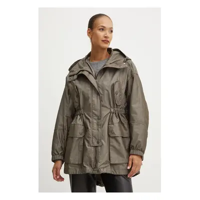 Parka Weekend Max Mara dámská, zelená barva, přechodná, oversize, 2425076016600