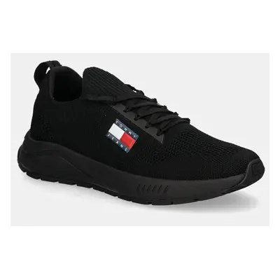 Sneakers boty Tommy Jeans TJM RUNNER KNTITTED černá barva, EM0EM01510