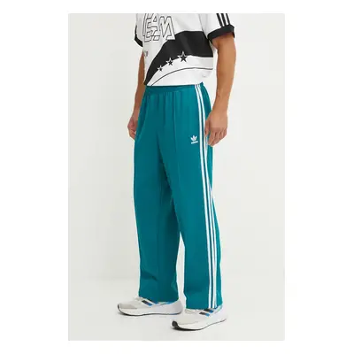 Tepláky adidas Originals Adicolor Baggy Fit Firebird Pant tyrkysová barva, s aplikací, IZ2473